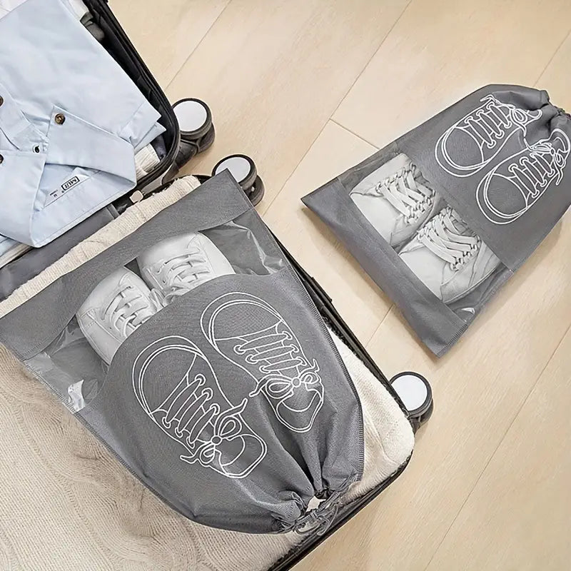 Travel Shoe Bags, Large Shoes Pouch Packing Organizers with Rope for Men and Women