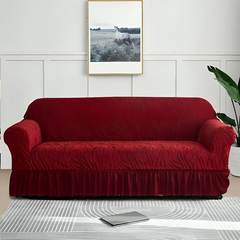 Zebra Velvet Sofa Covers ( Maroon )