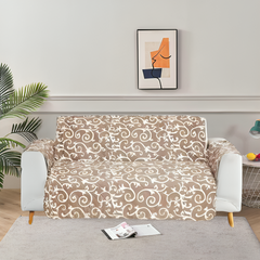 Printed Quilted Sofa Runner - Sofa Coat ( Copper )