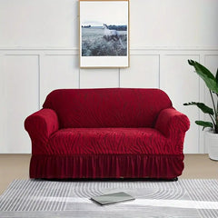 Zebra Velvet Sofa Covers ( Maroon )