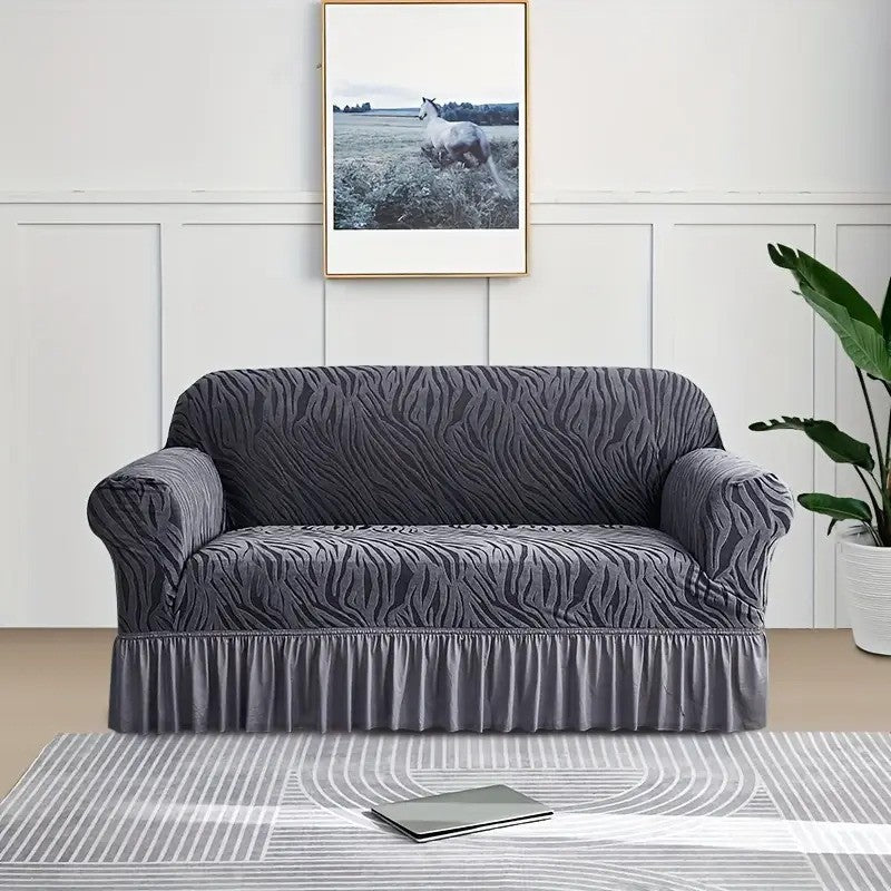 Zebra Velvet Sofa Covers ( Grey )