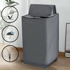 Waterproof Top Loaded Washing Machine Cover - ( Grey Color )