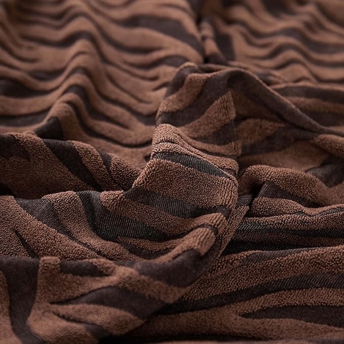 Zebra Velvet Sofa Covers ( Dark Brown )