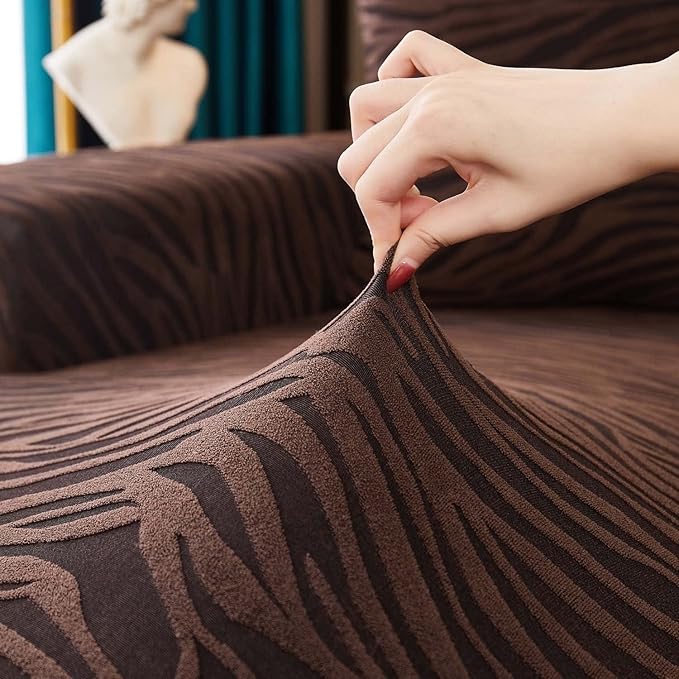 Zebra Velvet Sofa Covers ( Dark Brown )