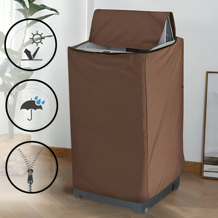 Waterproof Top Loaded Washing Machine Cover - ( Brown Color )