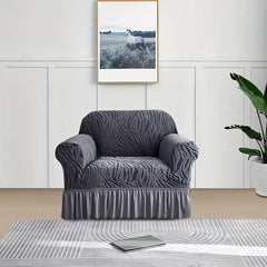 Zebra Velvet Sofa Covers ( Grey )