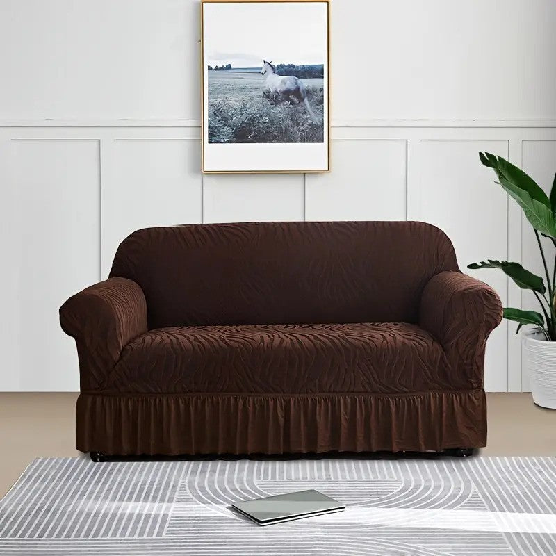 Zebra Velvet Sofa Covers ( Dark Brown )