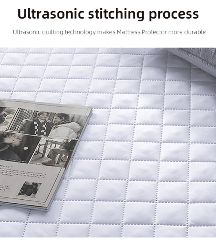 Quilted Cotton Waterproof Mattress Protector - White