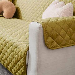 Cotton Quilted Sofa Runner - Sofa Coat (Beige)