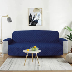 Cotton Quilted Sofa Runner - Sofa Coat (Navy Blue)