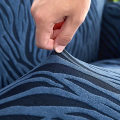 Zebra Velvet Sofa Covers ( Blue )