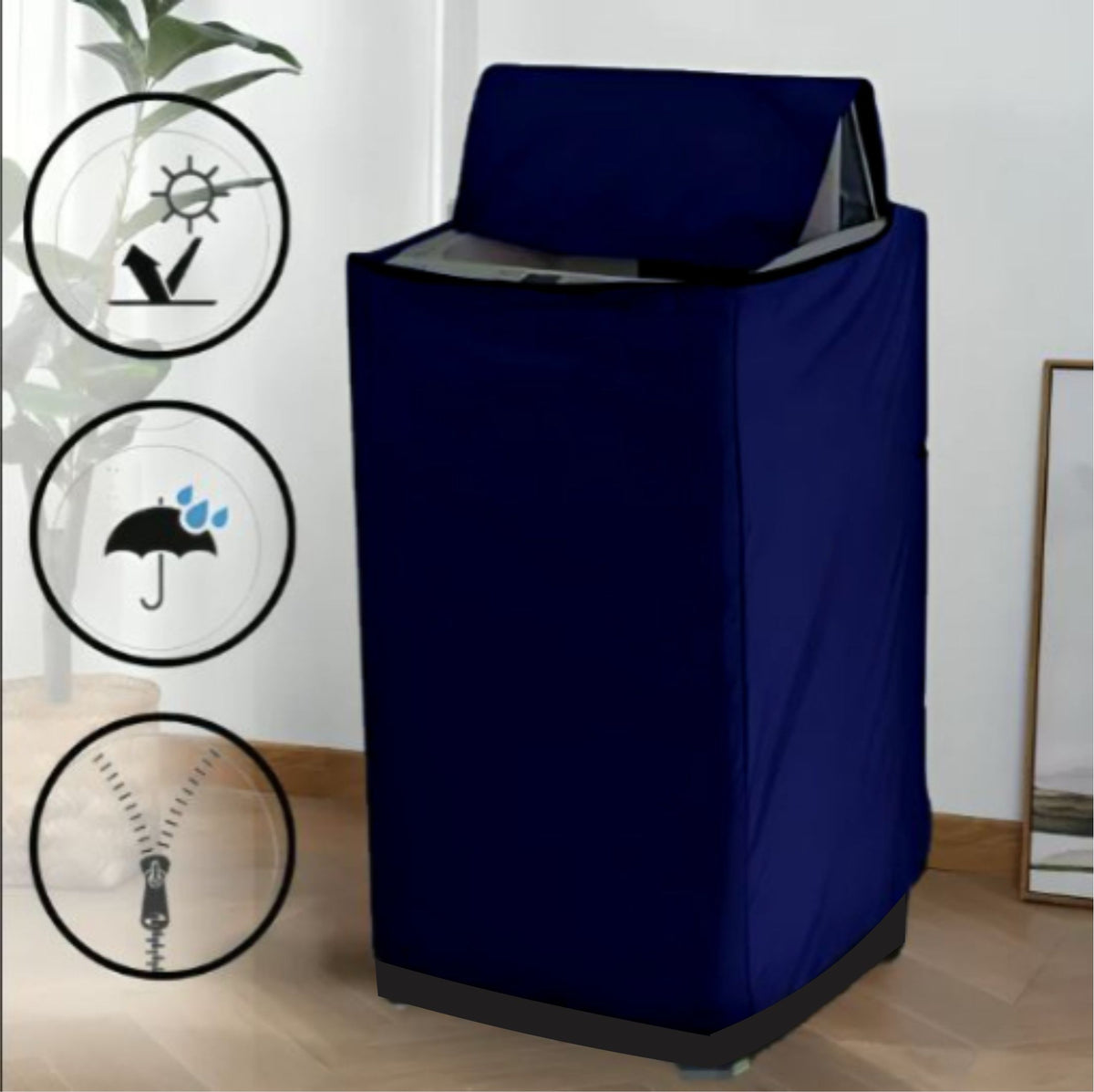 Waterproof Top Loaded Washing Machine Cover - ( Blue Color )