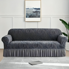 Zebra Velvet Sofa Covers ( Grey )