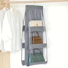 Six Pockets Hand Bags Organizer / Dust - Proof Space Saving Holder With Hanging Hook