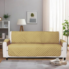 Cotton Quilted Sofa Runner - Sofa Coat (Beige)