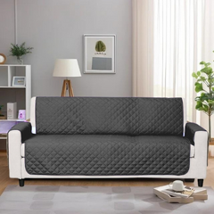 Cotton Quilted Sofa Runner - Sofa Coat (Grey)