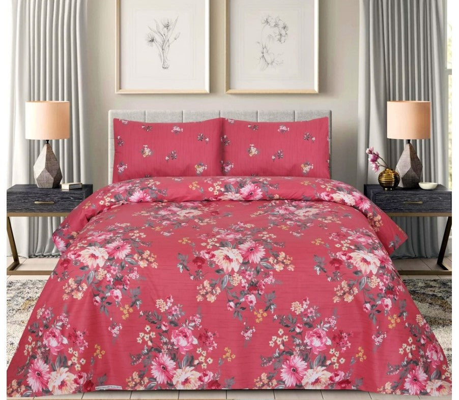 3 Pcs Bedsheet - Plum blossom