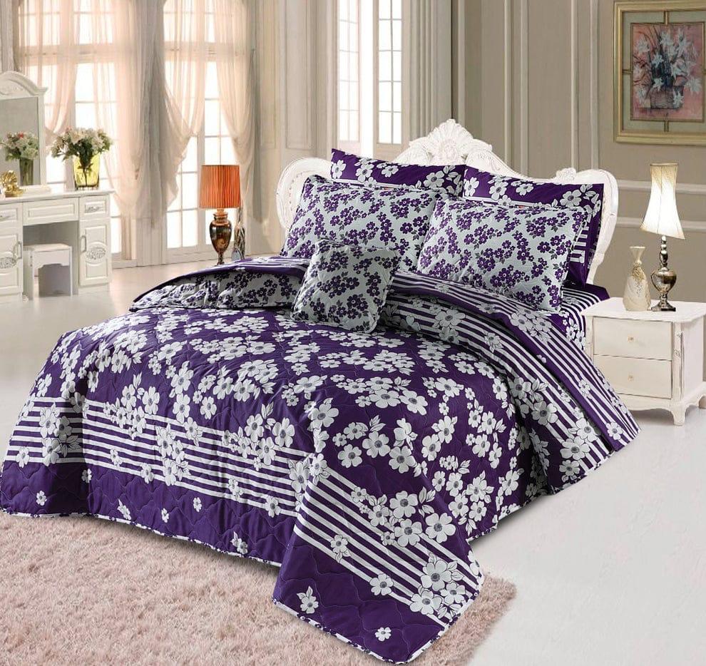 7 Pcs Quilted Comforter Set - Violette