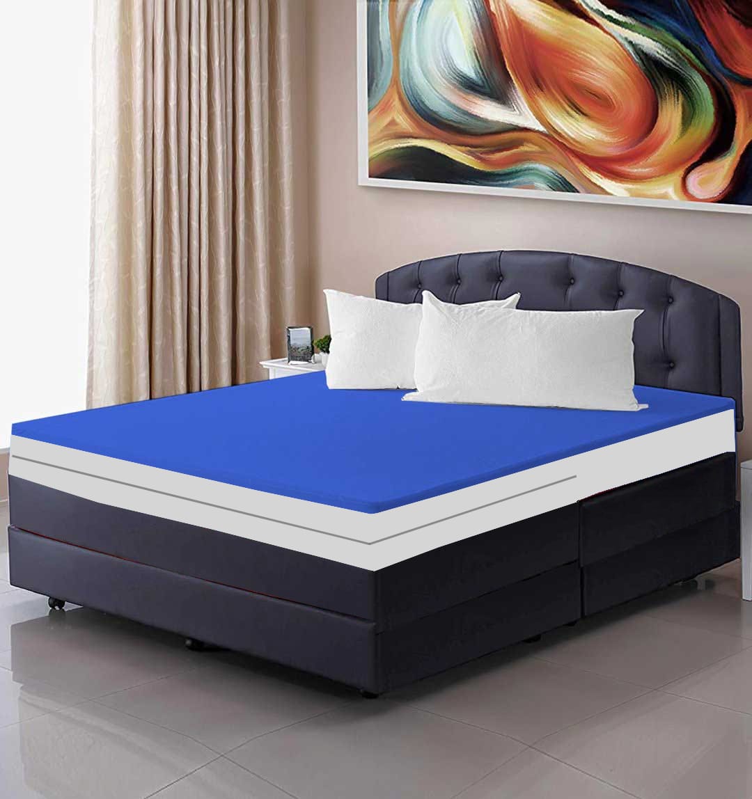 Double Sided Zipper Waterproof Mattress Cover - Blue