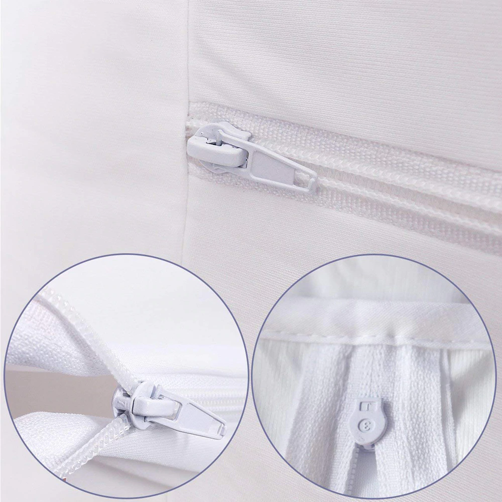 Double Sided Zipper Waterproof Mattress Cover - White