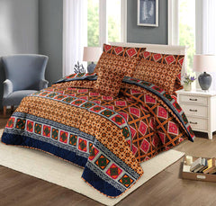 7 Pcs Quilted Comforter Set - Brun